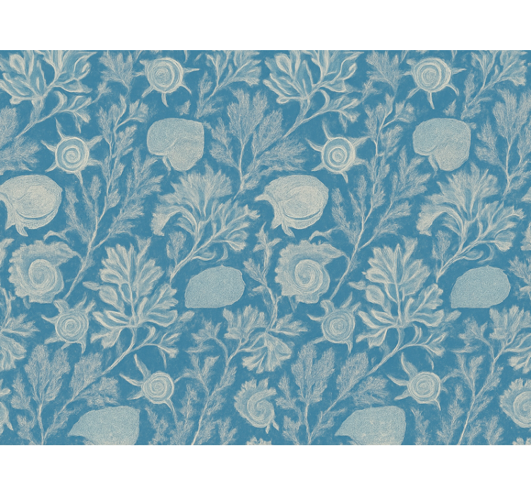 Papel tapiz diseño textil azul coral - TenVinilo