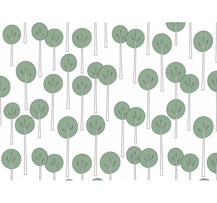 Papel tapiz flores diseño de árbol minimalista - TenVinilo