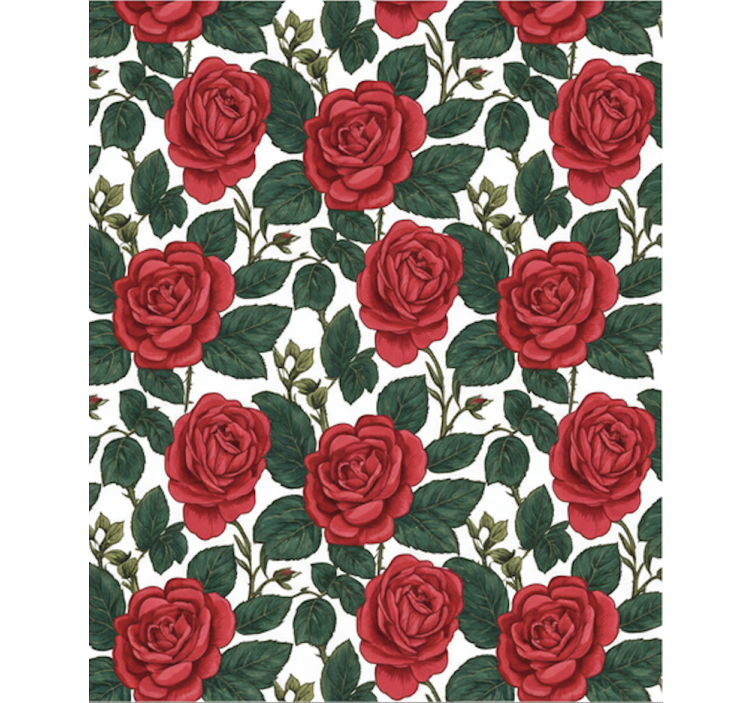 Papel tapiz flores óptica de rosas rojas - TenVinilo