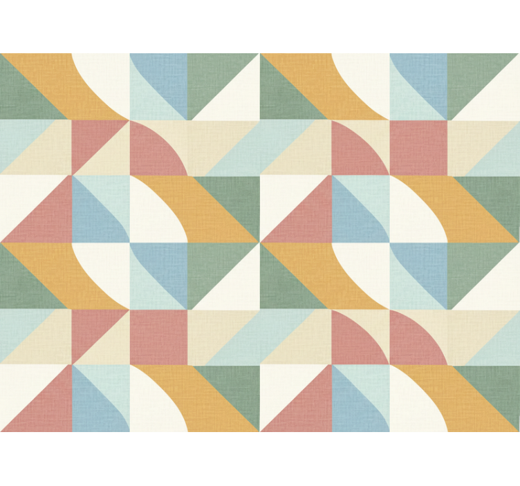 Papel tapiz rústico con formas geométricas en tonos claros - TenVinilo