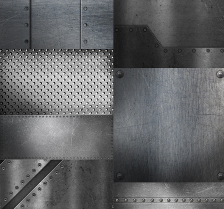 Papel pintado moderno metal gris - TenVinilo