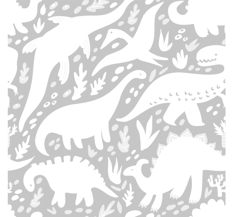 Papel pintado dinosaurios blanco y gris - TenVinilo