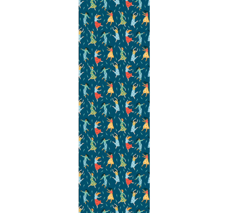 Papel tapiz personalizable patrón de mujeres bailando - TenVinilo