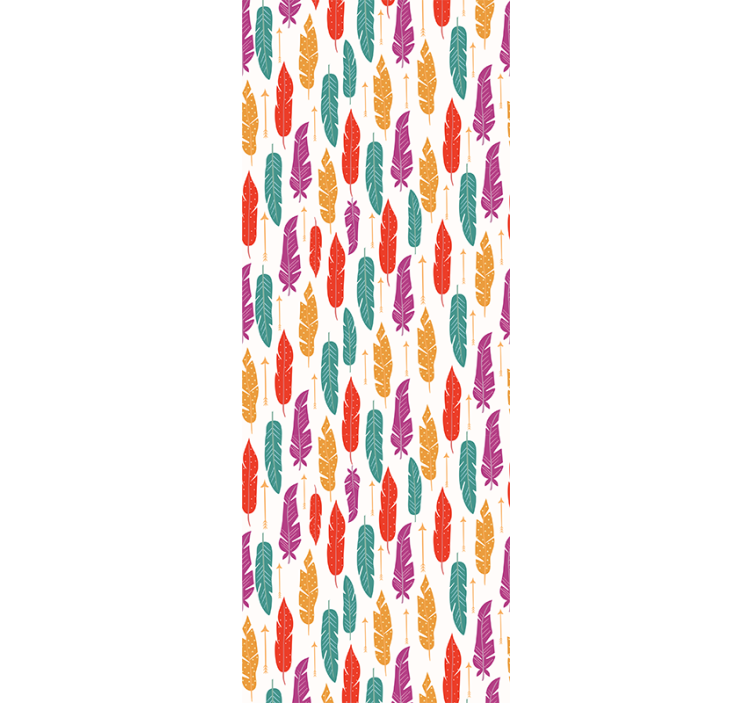 Papel tapiz hojas diseño con motivo de plumas - TenVinilo
