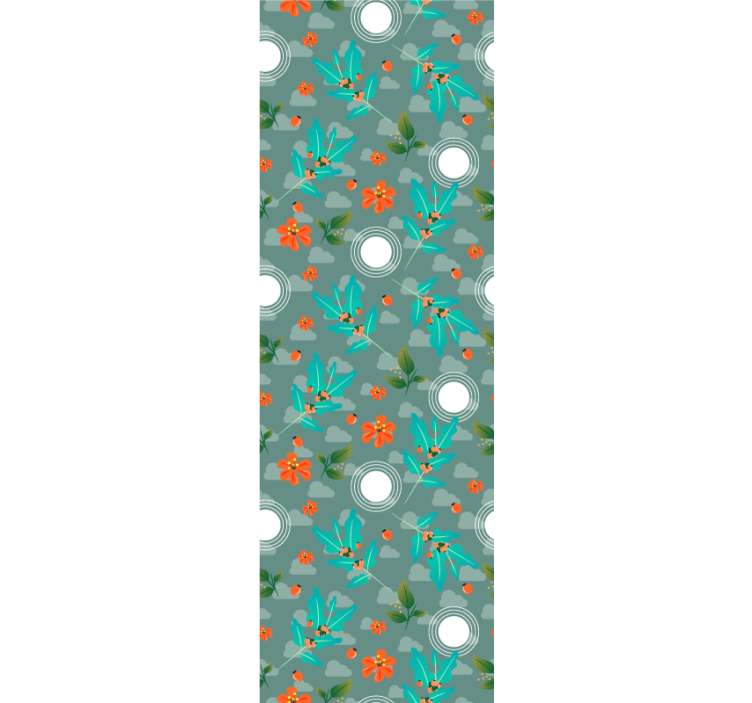 Papel tapiz comedor florales geométricos - TenVinilo