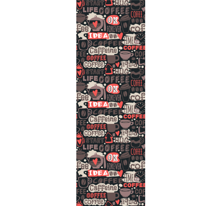 Papel tapiz letras motivo de cafeína - TenVinilo