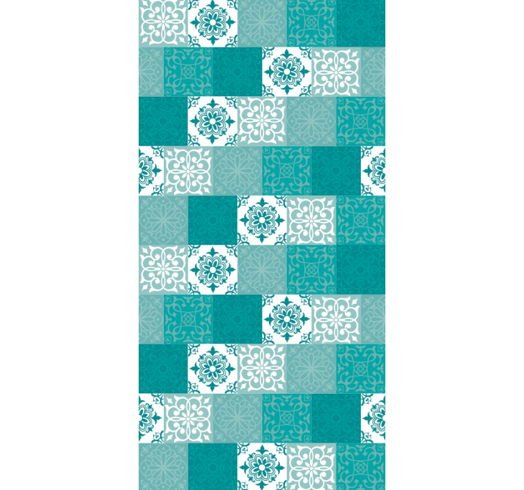 Papel pintado azulejos Turquesa - TenVinilo