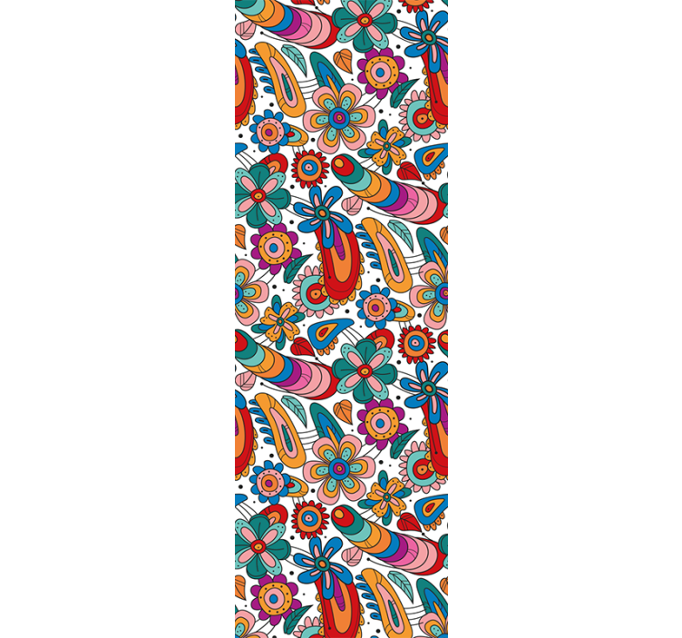 Papel pintado flores Arte floral de patrones sin fisuras - TenVinilo