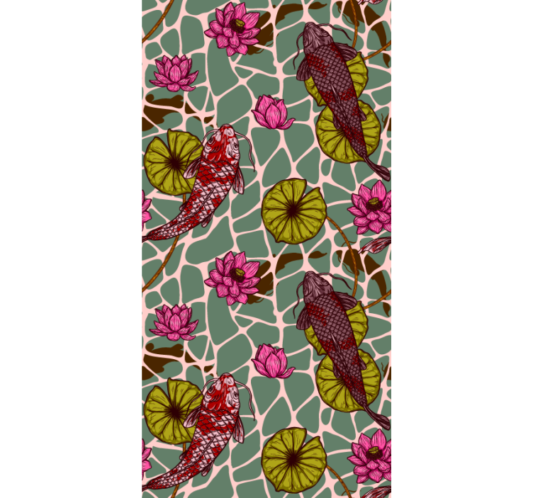 Papel tapiz peces motivo del estanque koi - TenVinilo