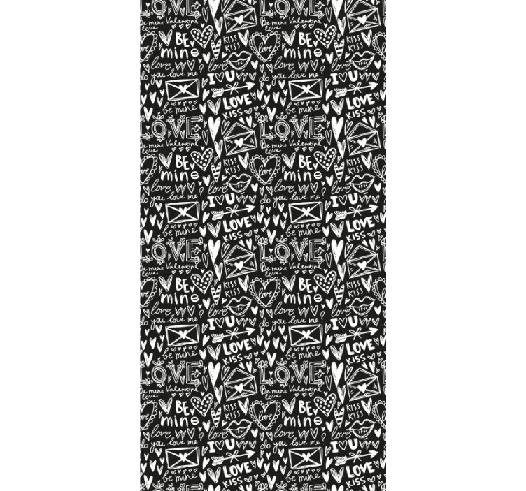 Papel tapiz letras garabato de san valentin - TenVinilo