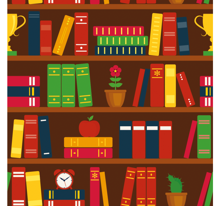 Papel tapiz despacho motivo de la biblioteca - TenVinilo