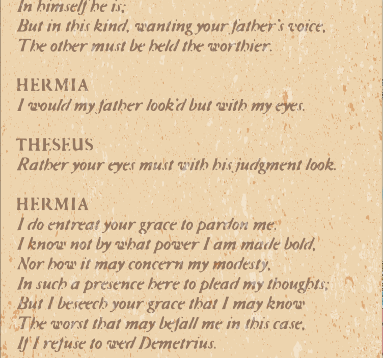 Papel pintado  letra obra shakespeare - TenVinilo