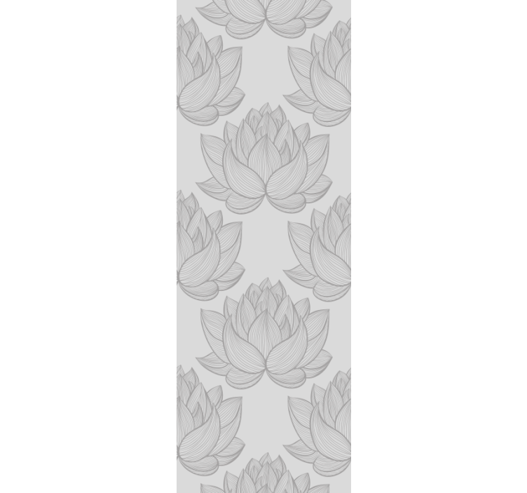 Papel pintado floral Loto gris - TenVinilo