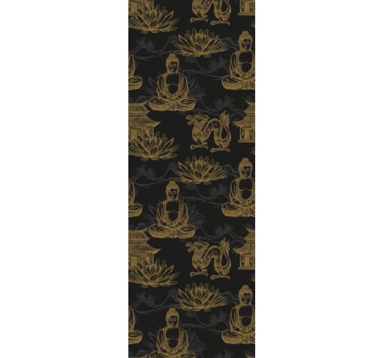 Papel pintado flores Buda en loto - TenVinilo