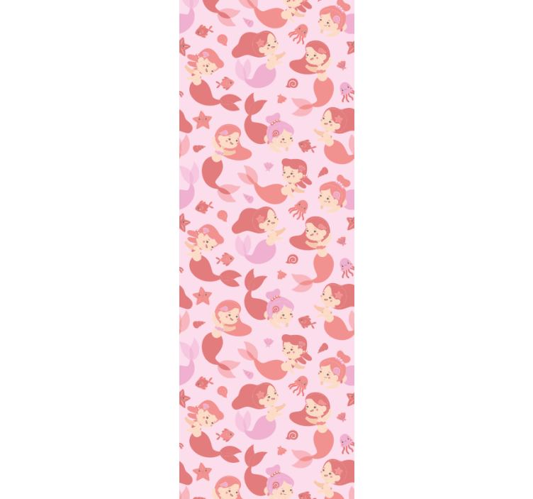 Papel pintado infantil Sirena niño rosa sonriendo - TenVinilo