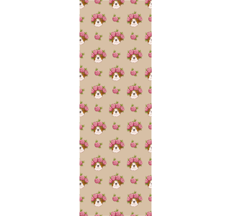 Papel tapiz perros motivo floral canino - TenVinilo