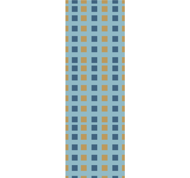 Papel pintado cuadros Cuadrados azules y dorados con fondo azul - TenVinilo