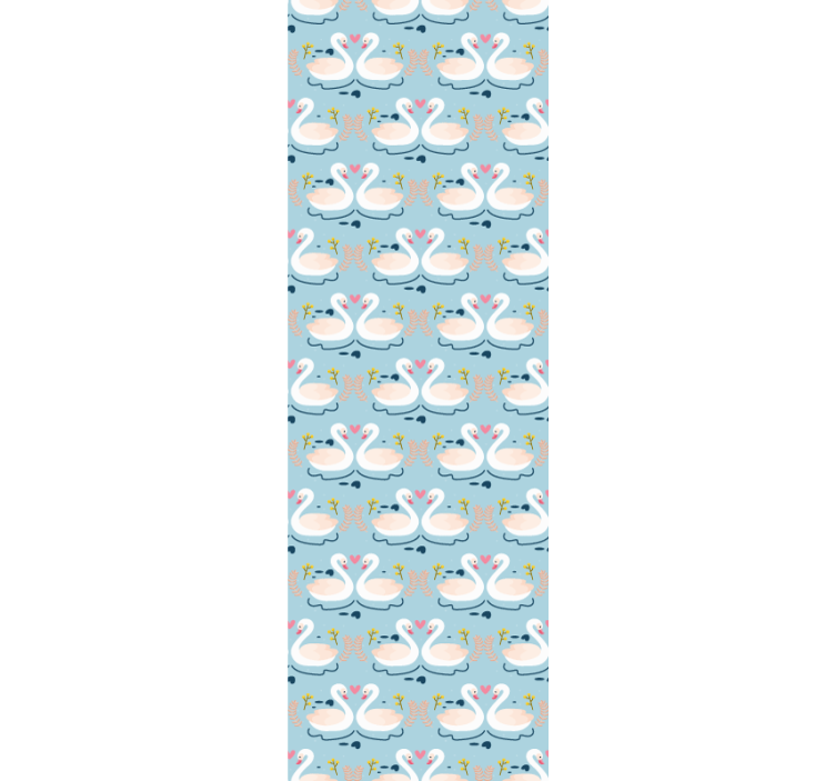 Papel tapiz animales patrón del lago de los cisnes - TenVinilo