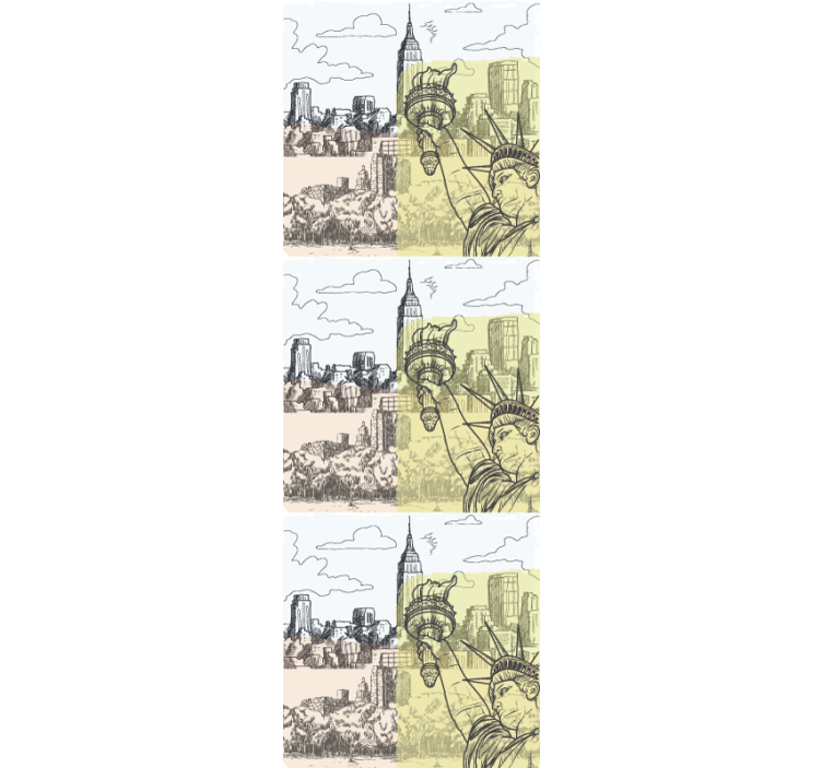 Papel tapiz ciudades diseño de boceto urbano - TenVinilo