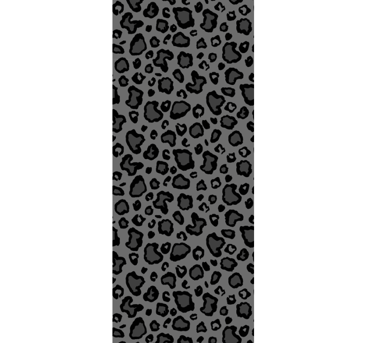 Papel pintado leopardos Patrón de leopardo gris oscuro y negro - TenVinilo