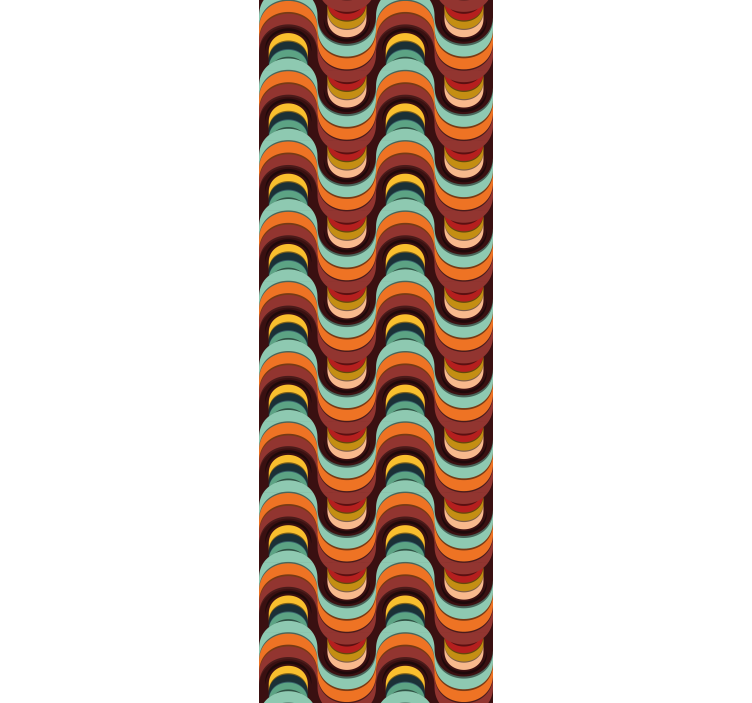 Papel tapiz geométrico patrón ondulado retro - TenVinilo