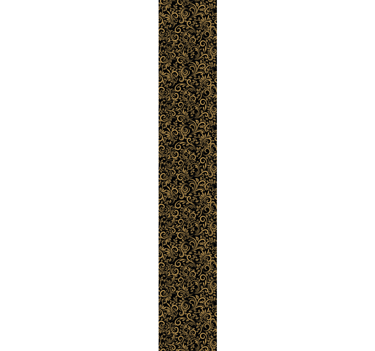 Papel pintado retro Hojas doradas sobre un fondo de grafito - TenVinilo