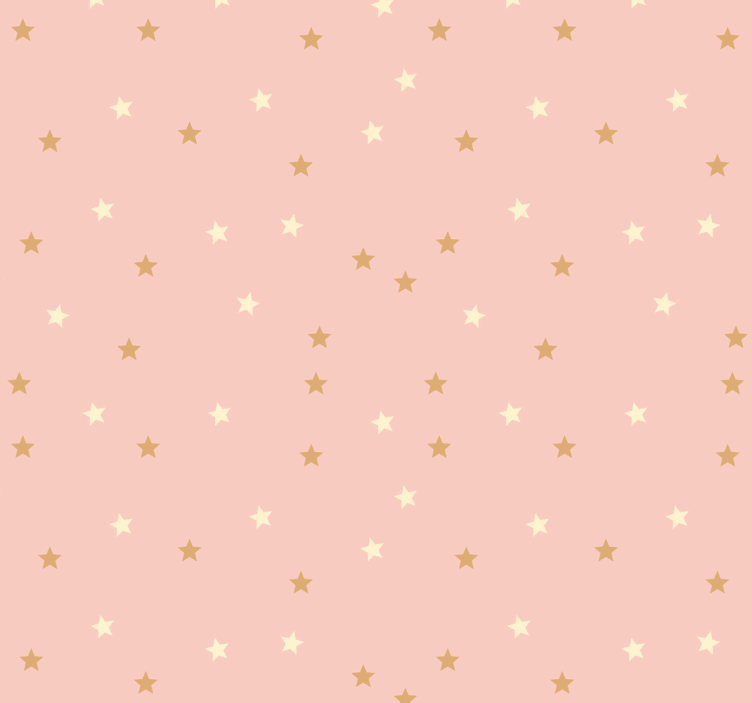 Papel pintado diminutas estrellas doradas sobre rosa - TenVinilo