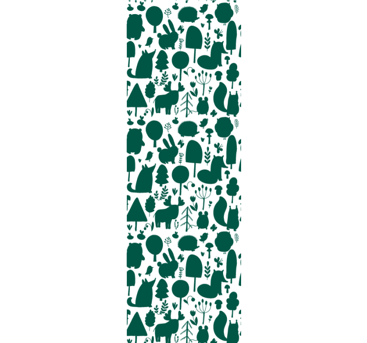 Papel tapiz naturaleza siluetas de fauna forestal - TenVinilo