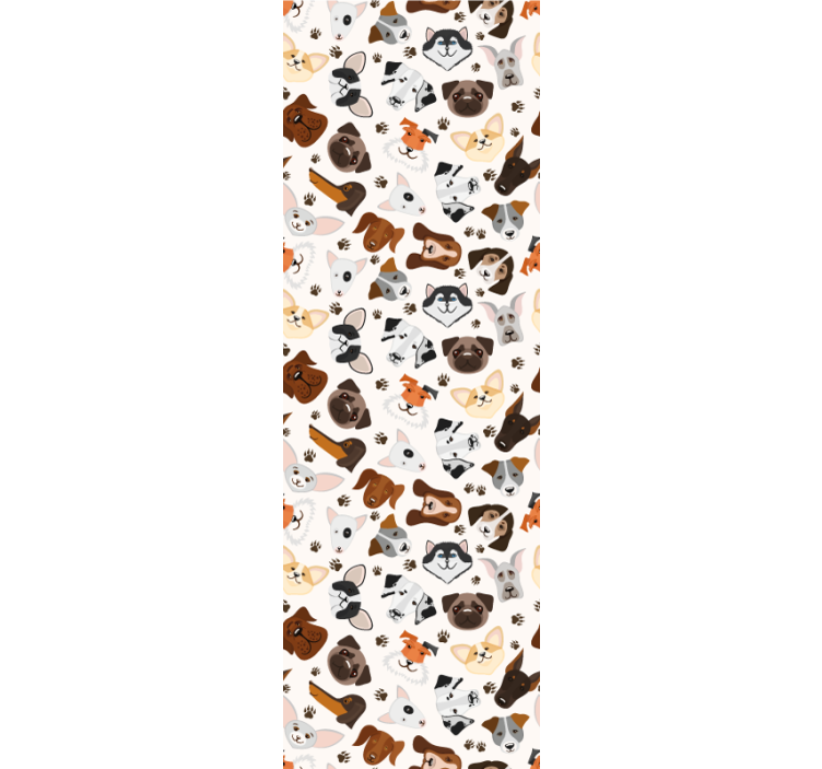 Papel tapiz perros ilustraciones de perros juguetones - TenVinilo