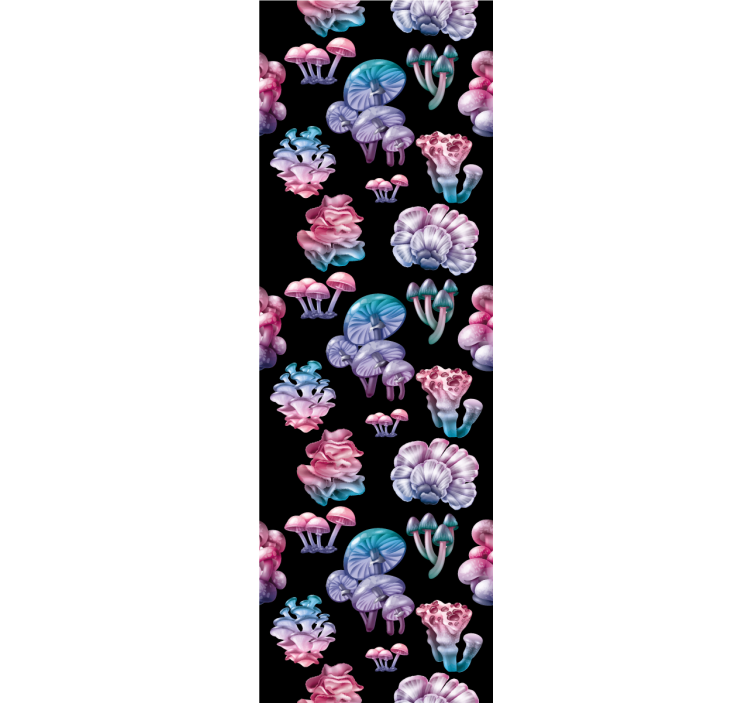 Papel tapiz arte fantasía floral de hongos - TenVinilo