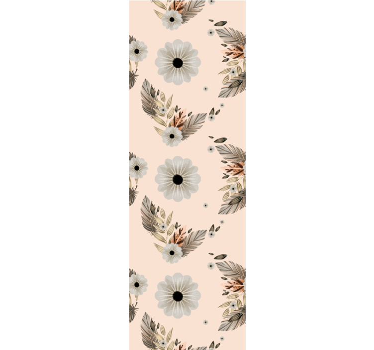 Papel tapiz flores composición floral y de hojas - TenVinilo