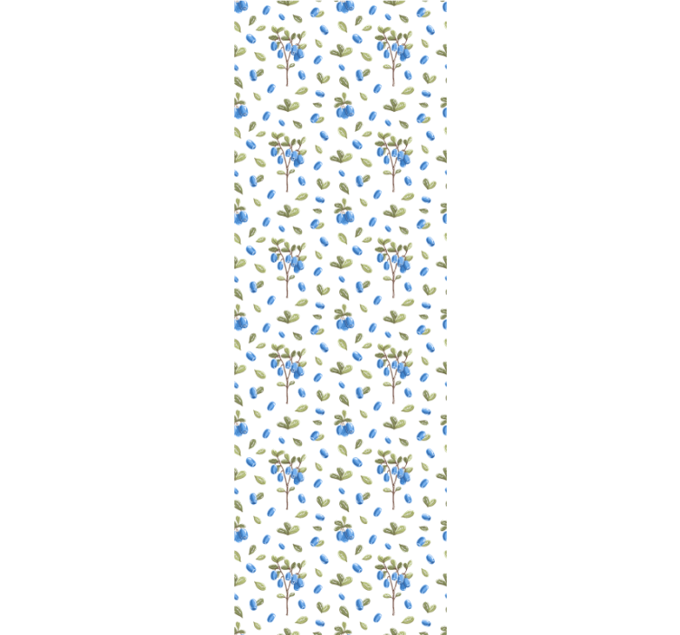 Papel tapiz flores botánico de arándanos - TenVinilo