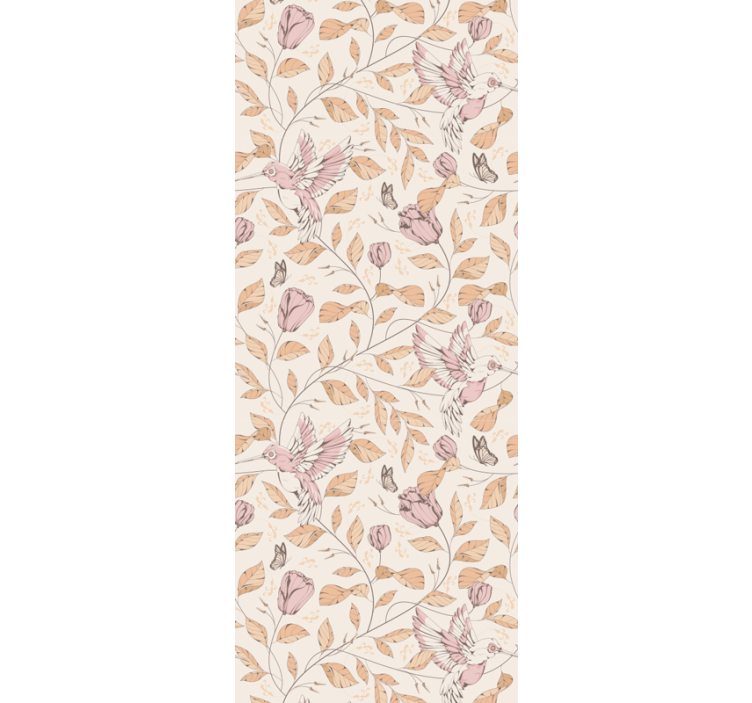 Papel pintado flores Patrón de tulipanes colores beige - TenVinilo