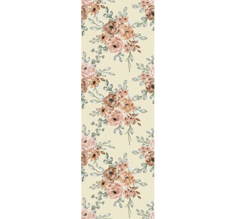 Papel pintado flores Románticas grandes rosas de pintura al óleo - TenVinilo