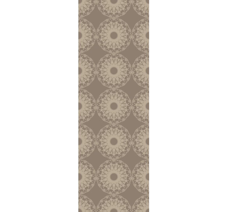 Papel tapiz ornamental intrincado patrón circular beige - TenVinilo