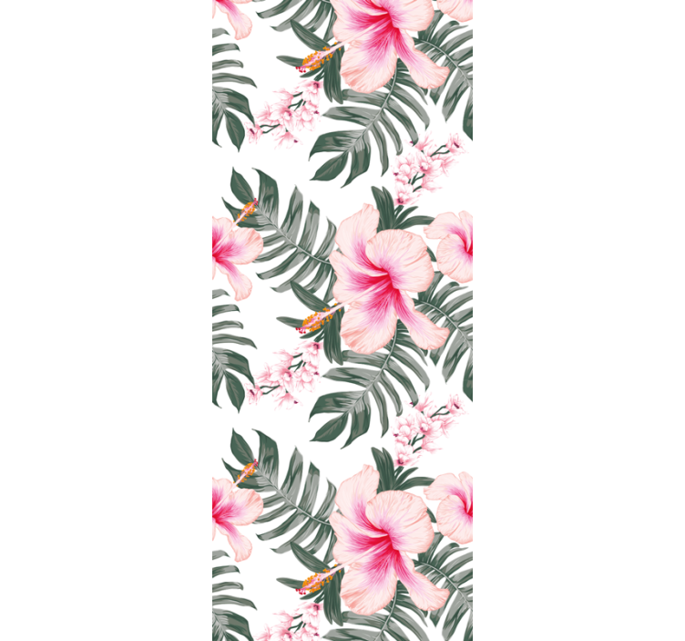 Papel pintado floral Patrón de rosa orquídea - TenVinilo