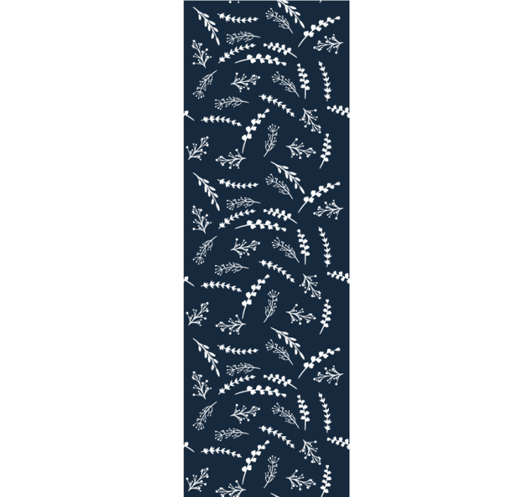 Papel pintado baño Patrón de flores índigo y blanco - TenVinilo