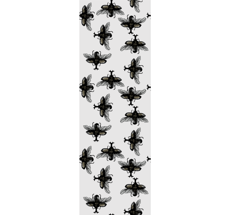 Papel tapiz animales patrón de insecto negro - TenVinilo