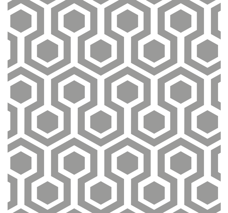 Papel pintado geométrico patrón gris hexagonal - TenVinilo