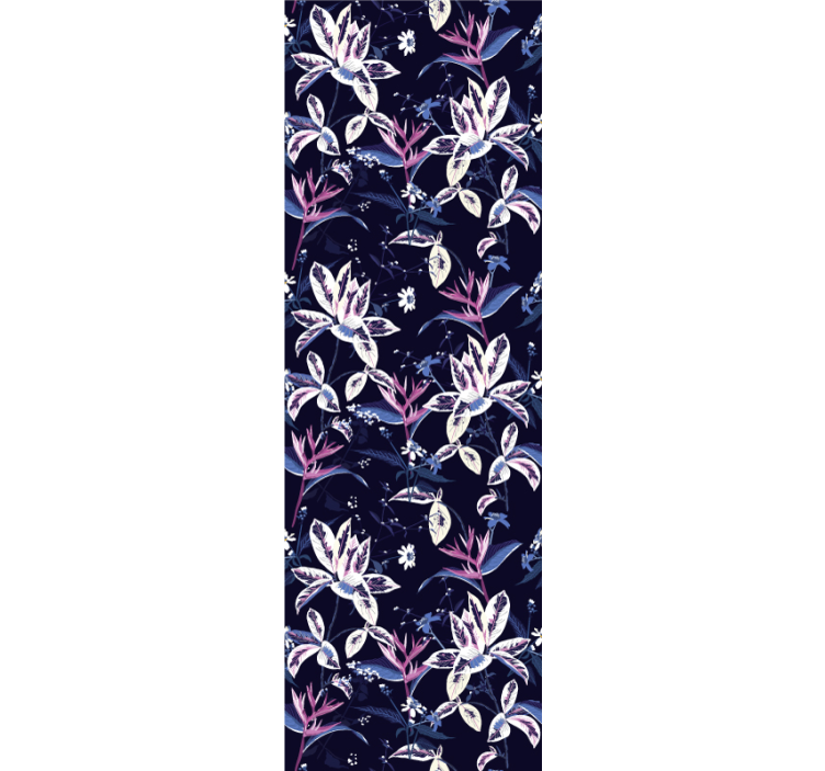 Papel tapiz flores jardín nocturno floral - TenVinilo