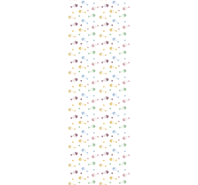 Papel tapiz peces patrón minimalista colorido - TenVinilo