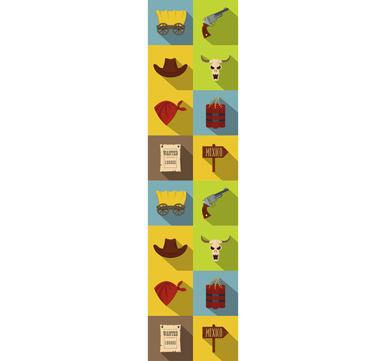 Papel tapiz personalizable elementos de temática occidental - TenVinilo