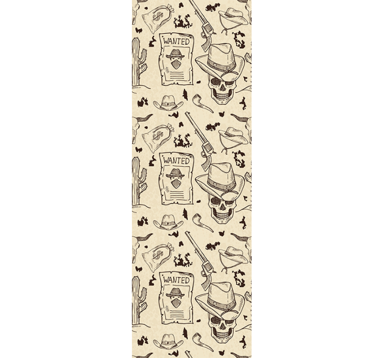 Papel pintado infantil vintage patrón vaquero - TenVinilo