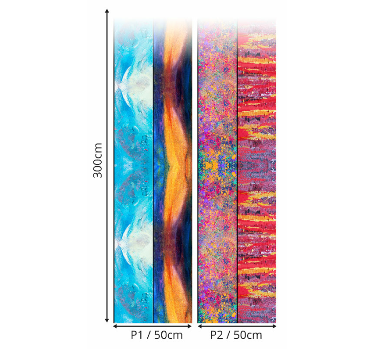 Papel tapiz para sala paneles de arte abstracto - TenVinilo