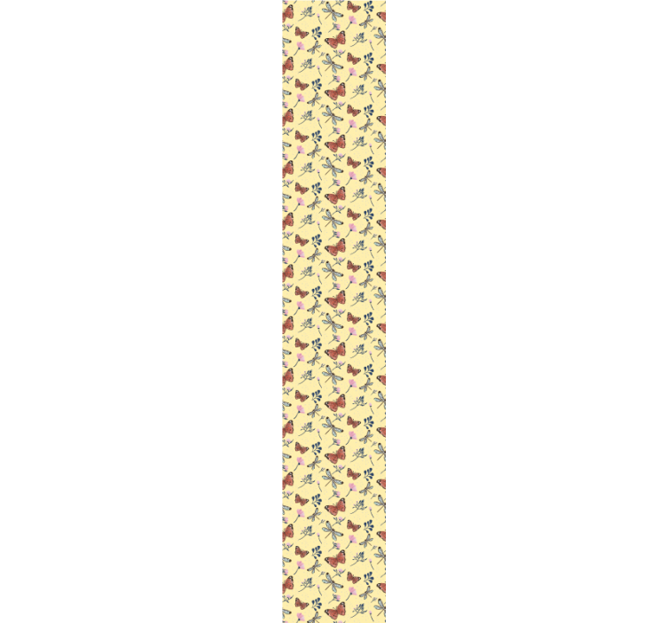 Papel tapiz mariposas patrón flora de mariposas - TenVinilo