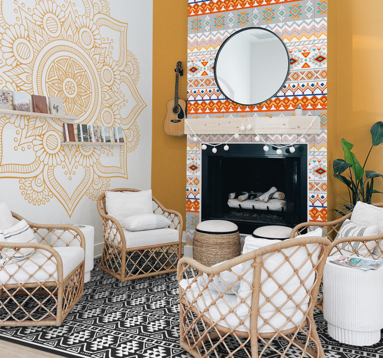 Papel texturas Patrón de estilo bohemio - TenVinilo