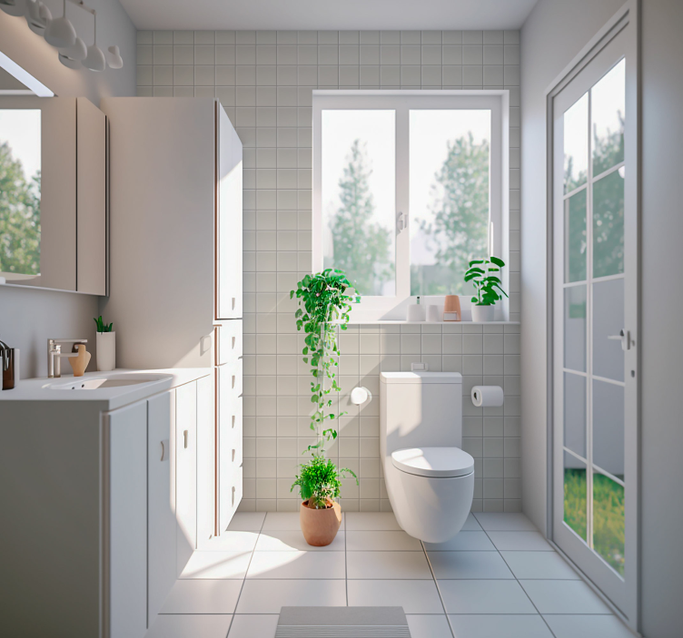 Papel pintado azulejos Azulejos blancos - TenVinilo