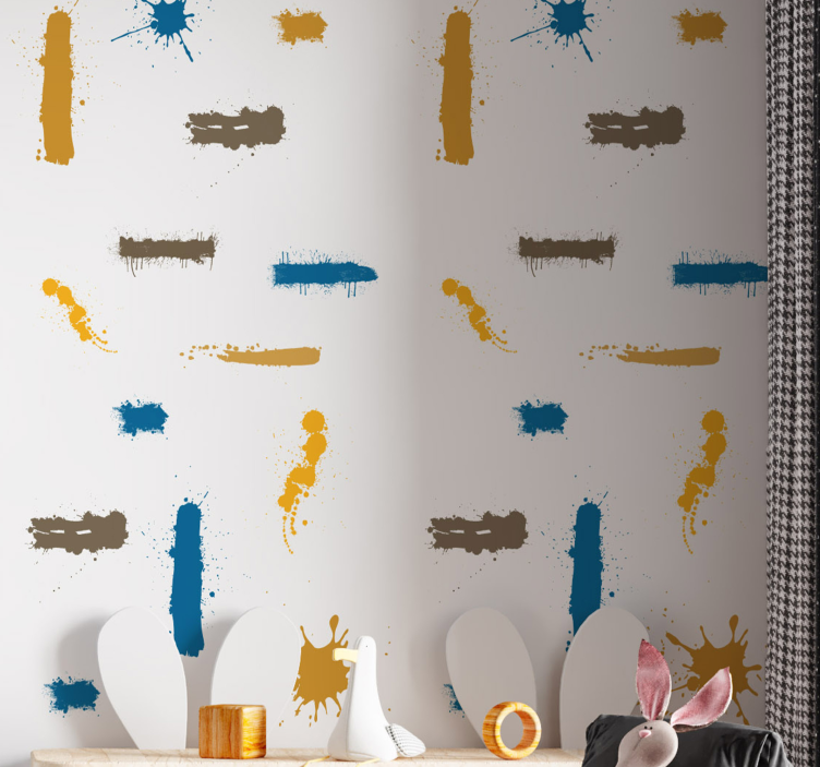 Papel tapiz abstracto trazos de pintura abstracta - TenVinilo