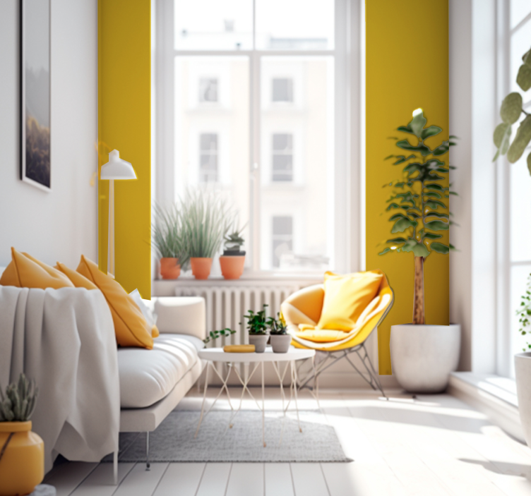 Papel pintado amarillo monocolor - TenVinilo