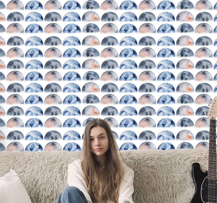 Papel tapiz estrellas media luna celestial - TenVinilo